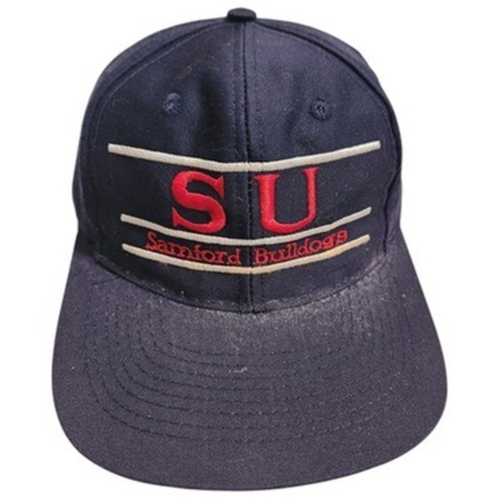Vintage‎ Samford Bulldogs The Game Snapback Hat Navy Blue Mens NCAA Cap